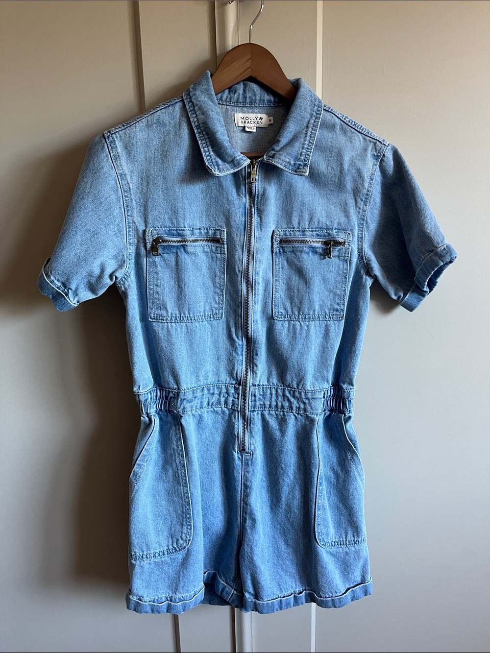 Molly Bracken Light Denim Zip Romper